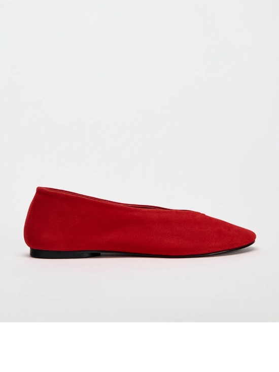 Zara Shoes - Zara Red Suede Ballet Flats